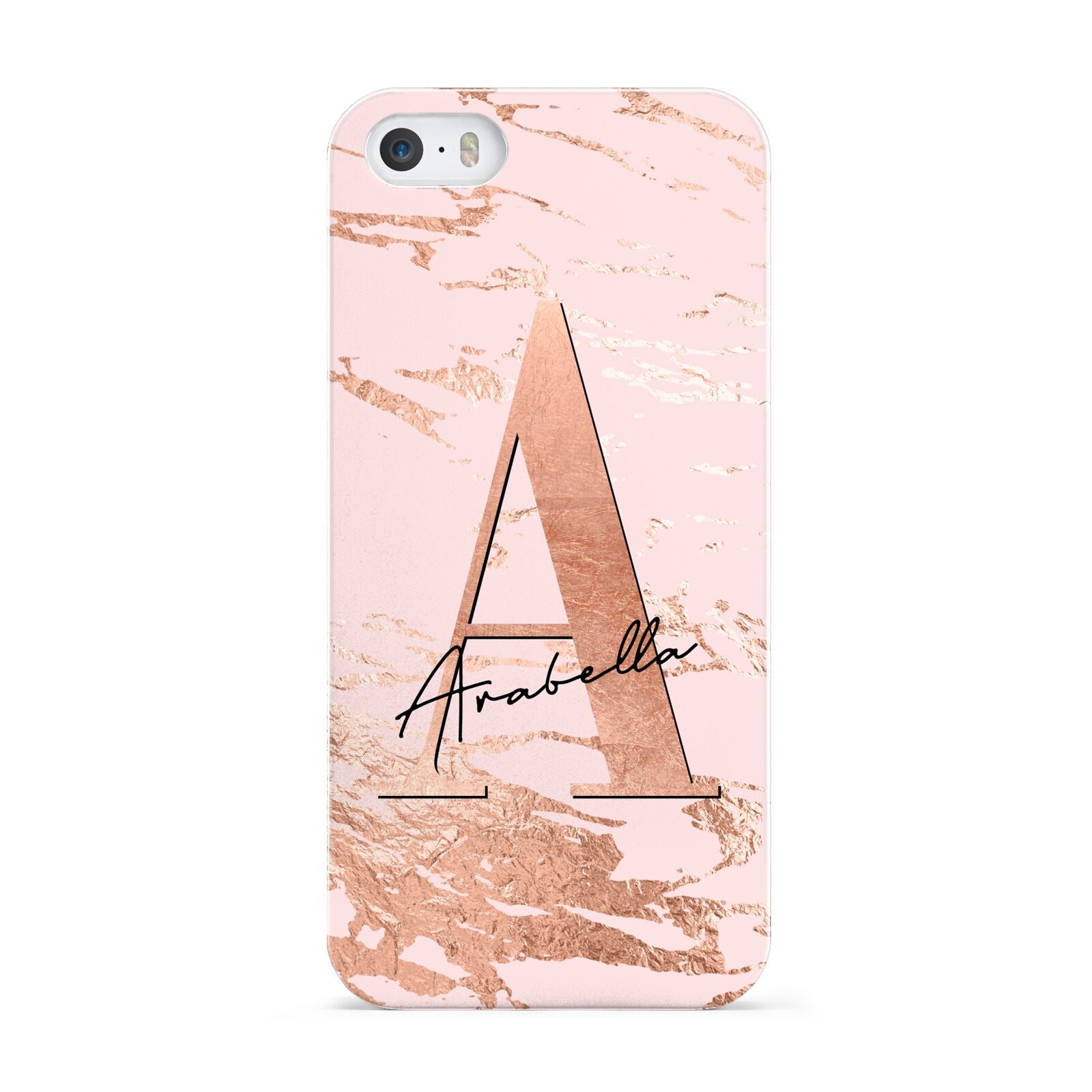 Personalised Copper Pink Marble Apple iPhone 5 Case