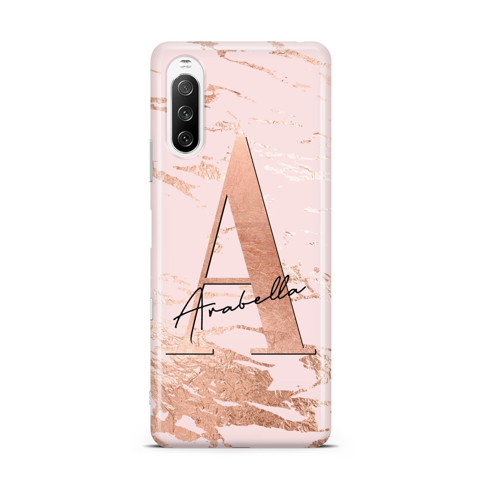 Personalised Copper Pink Marble Sony Xperia 10 III Case