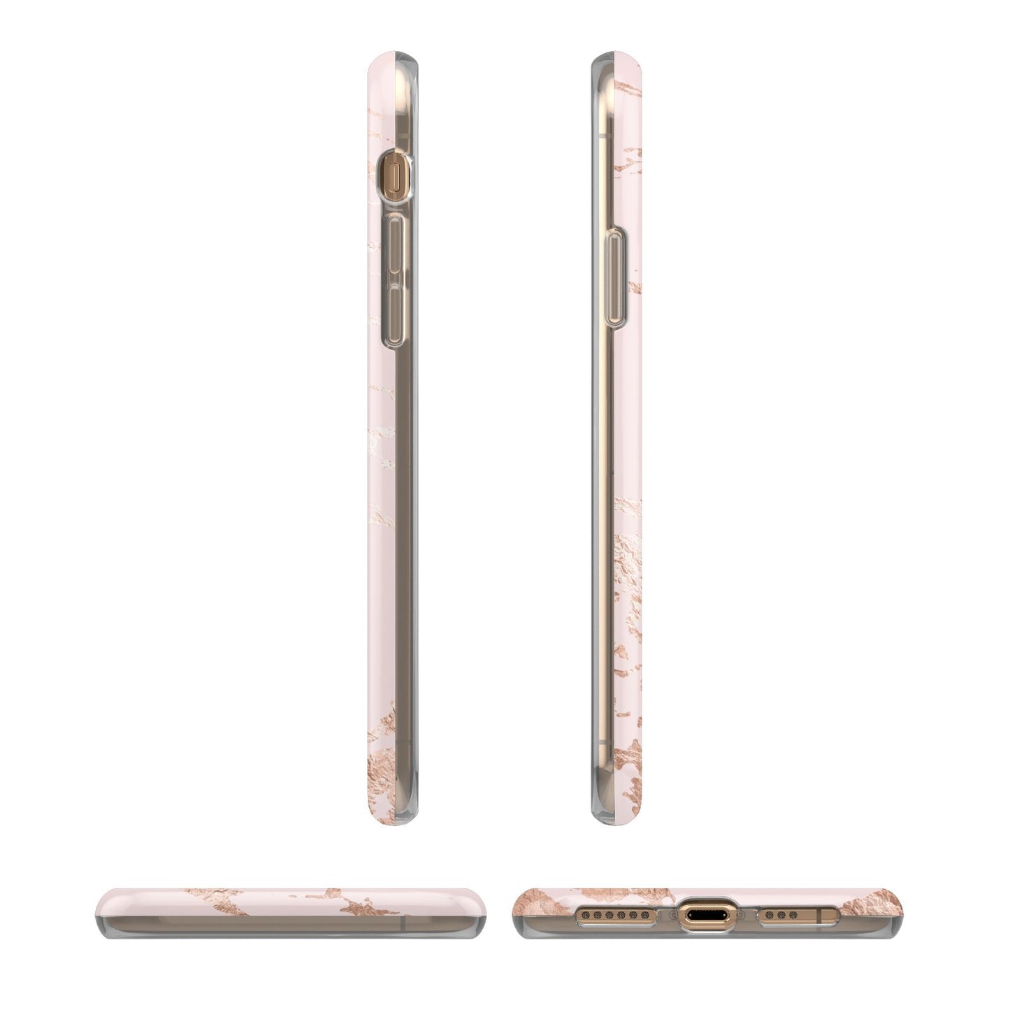 Personalised Copper Pink Marble iPhone 11 3D Tough Case Angle Images