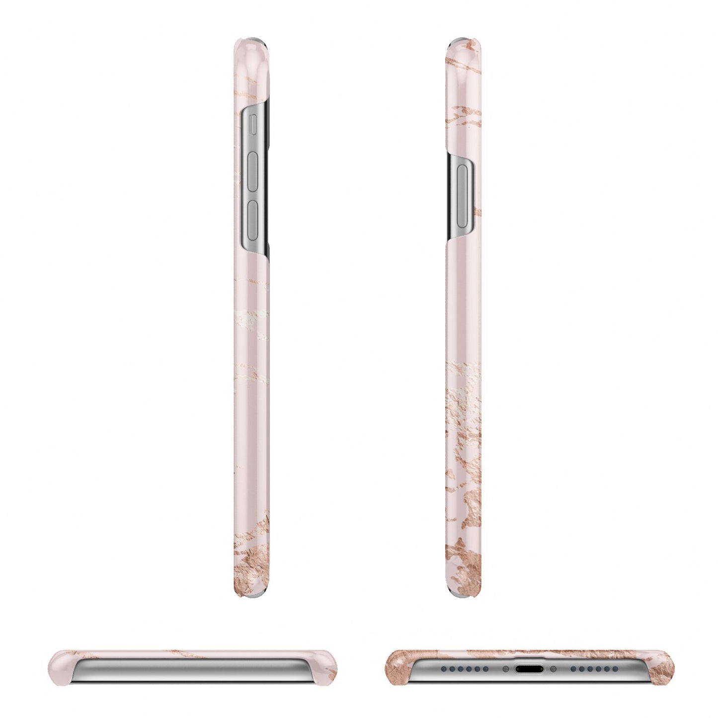 Personalised Copper Pink Marble iPhone 11 Pro 3D Snap Case Angle Images
