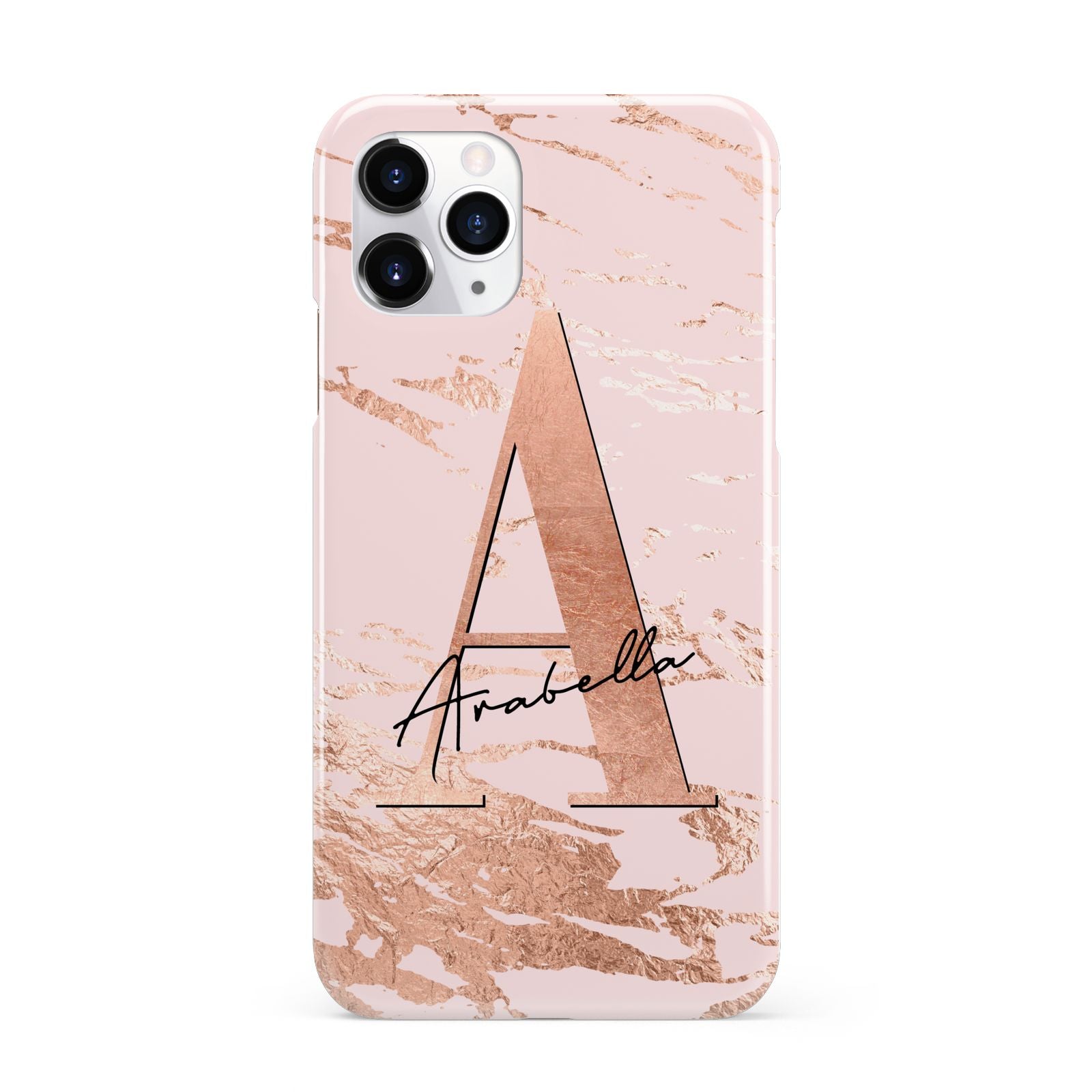 Personalised Copper Pink Marble iPhone 11 Pro 3D Snap Case