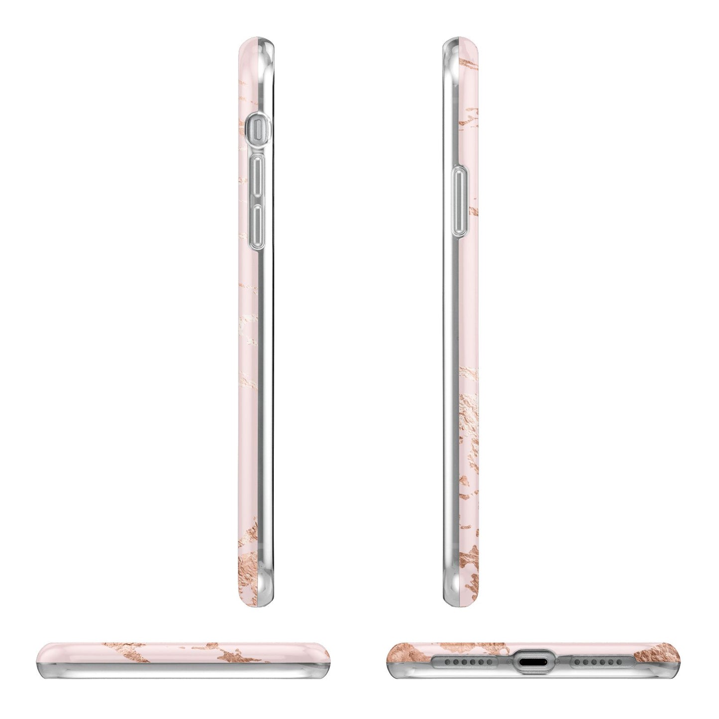 Personalised Copper Pink Marble iPhone 11 Pro 3D Tough Case Angle Images