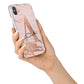 Personalised Copper Pink Marble iPhone X Bumper Case on Silver iPhone Alternative Image 2