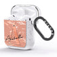 Personalised Copper Taupe Marble AirPods Glitter Case Side Image