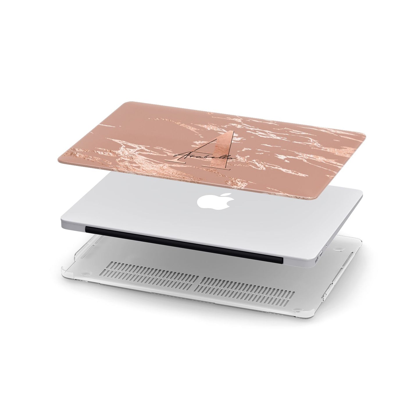 Personalised Copper Taupe Marble Apple MacBook Case in Detail