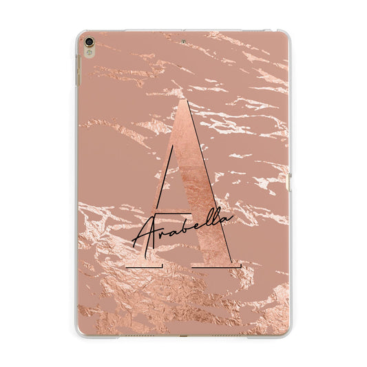 Personalised Copper Taupe Marble Apple iPad Gold Case