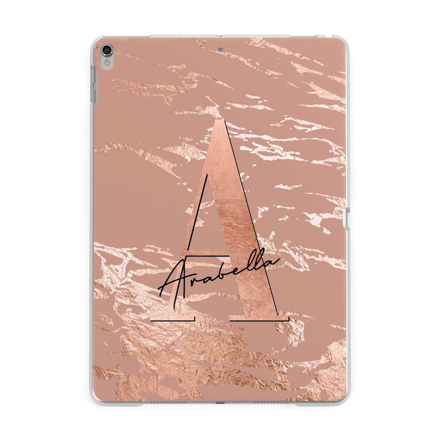 Personalised Copper Taupe Marble Apple iPad Silver Case