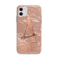 Personalised Copper Taupe Marble Apple iPhone 11 in White with Bumper Case