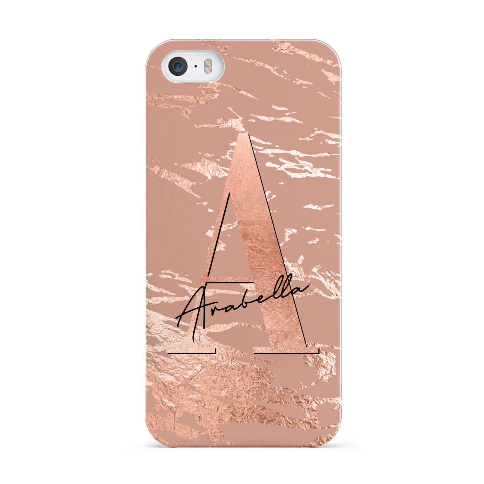 Personalised Copper Taupe Marble Apple iPhone 5 Case