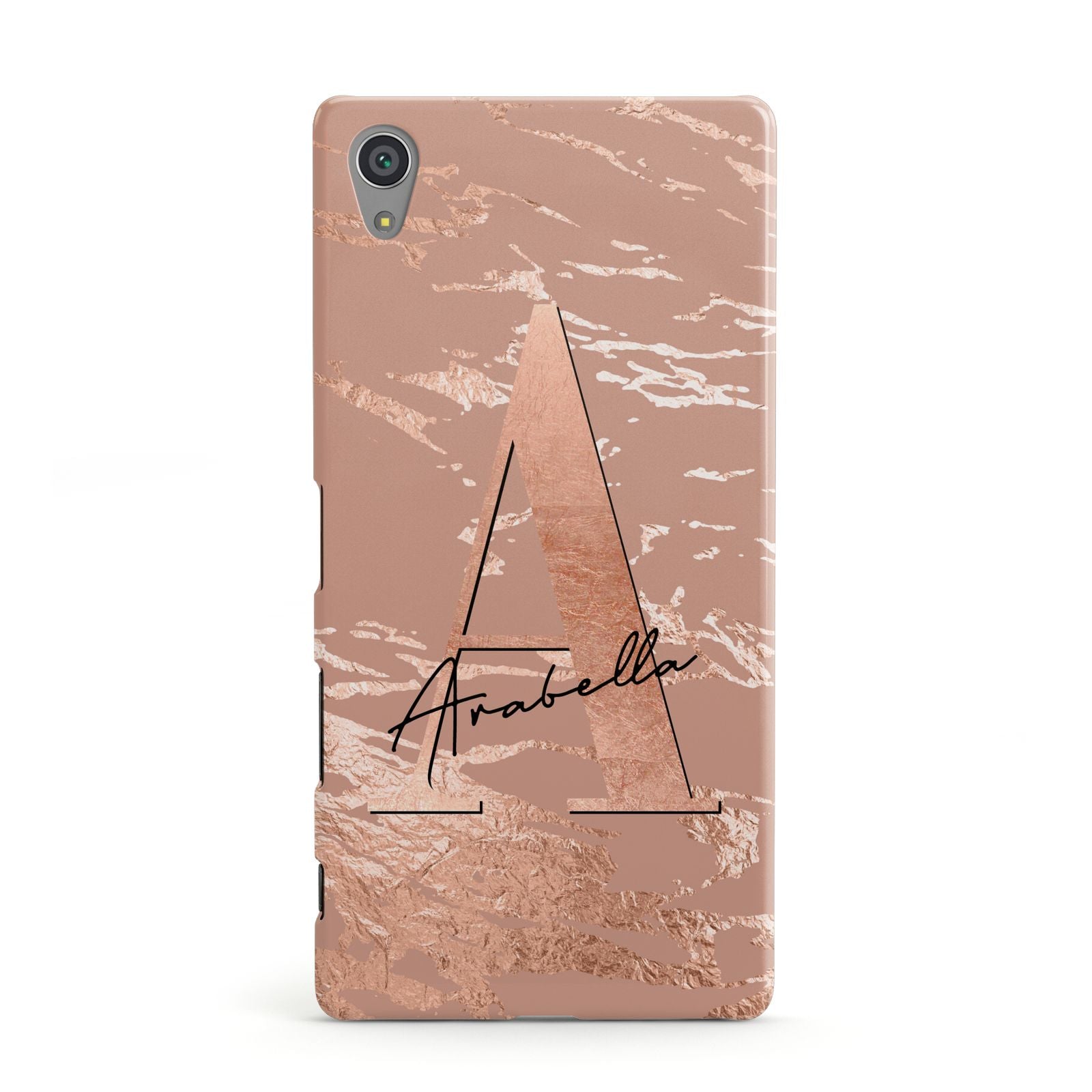 Personalised Copper Taupe Marble Sony Xperia Case