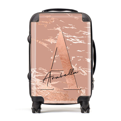 Personalised Copper Taupe Marble Suitcase