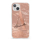 Personalised Copper Taupe Marble iPhone 13 Clear Bumper Case