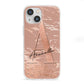 Personalised Copper Taupe Marble iPhone 13 Mini Clear Bumper Case