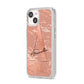 Personalised Copper Taupe Marble iPhone 14 Clear Tough Case Starlight Angled Image