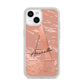 Personalised Copper Taupe Marble iPhone 14 Clear Tough Case Starlight