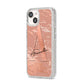 Personalised Copper Taupe Marble iPhone 14 Glitter Tough Case Starlight Angled Image
