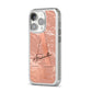 Personalised Copper Taupe Marble iPhone 14 Pro Clear Tough Case Silver Angled Image