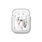 Personalised Coral Heart Initial Marble AirPods Case