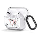 Personalised Coral Heart Initial Marble AirPods Clear Case 3rd Gen Side Image