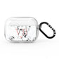 Personalised Coral Heart Initial Marble AirPods Pro Clear Case