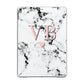 Personalised Coral Heart Initial Marble Apple iPad Grey Case