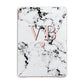 Personalised Coral Heart Initial Marble Apple iPad Rose Gold Case
