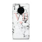 Personalised Coral Heart Initial Marble Huawei Mate 30