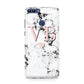 Personalised Coral Heart Initial Marble Huawei P Smart Case