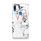 Personalised Coral Heart Initial Marble Huawei P Smart Z