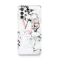 Personalised Coral Heart Initial Marble Samsung A32 5G Case