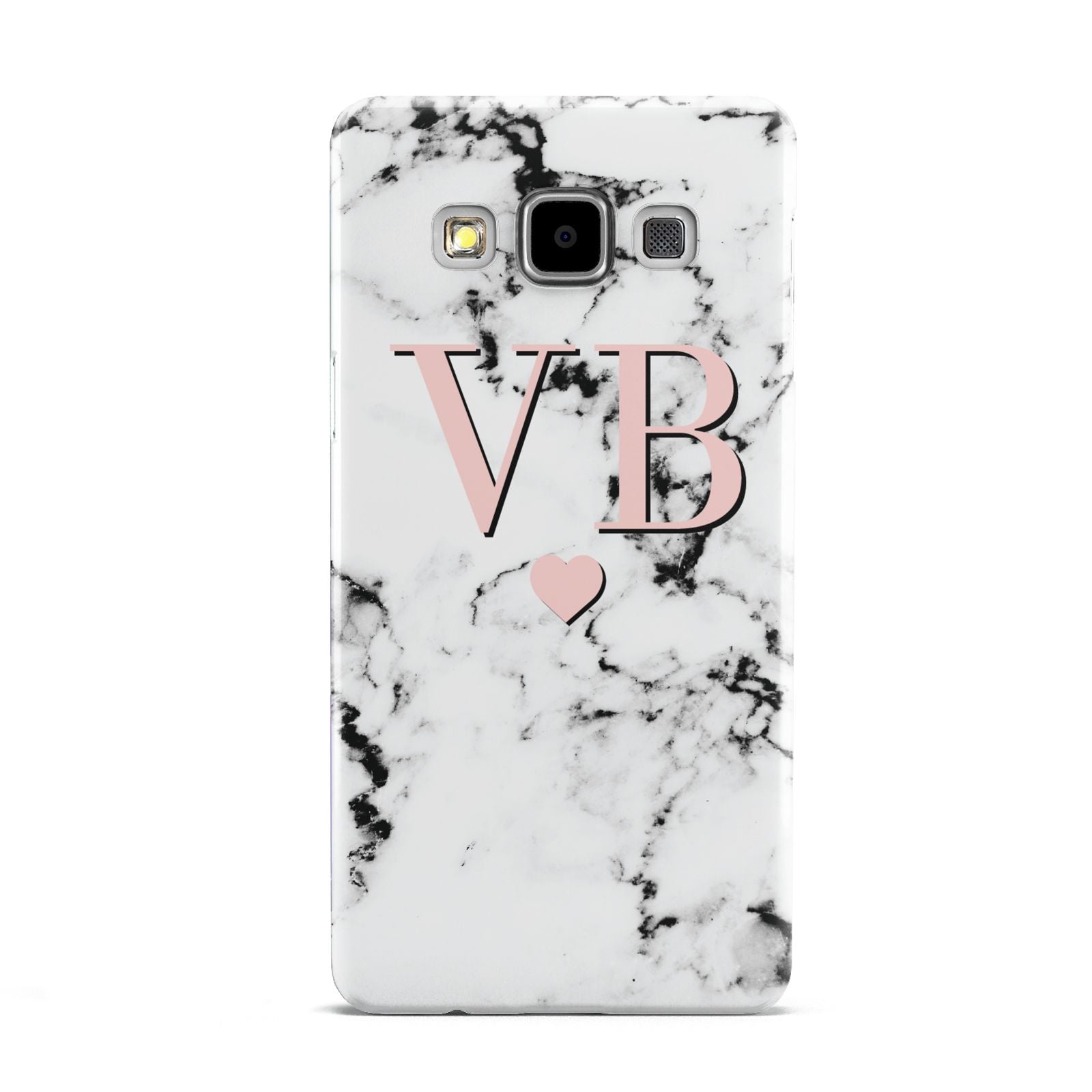 Personalised Coral Heart Initial Marble Samsung Galaxy A5 Case