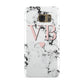 Personalised Coral Heart Initial Marble Samsung Galaxy Case