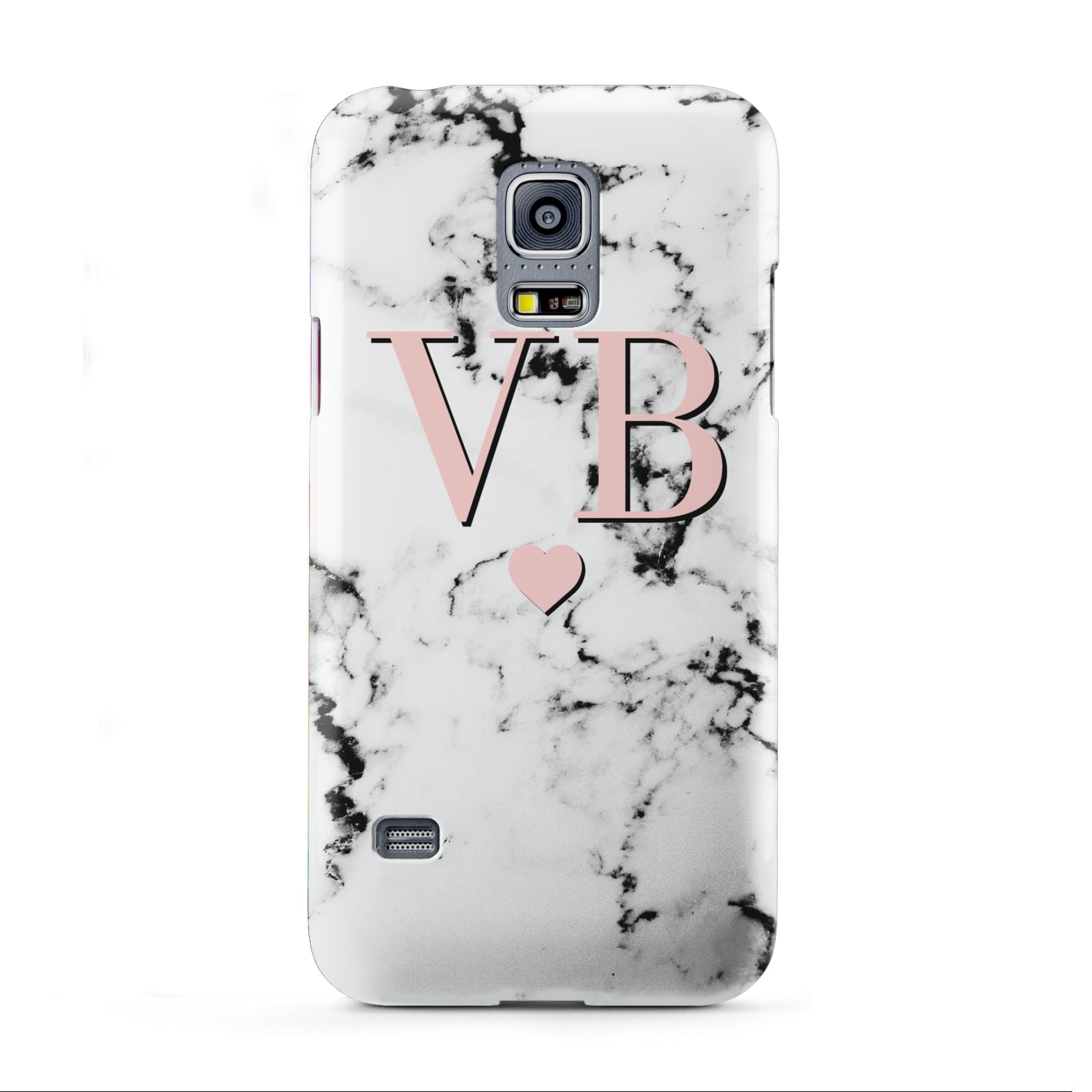Personalised Coral Heart Initial Marble Samsung Galaxy S5 Mini Case