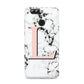 Personalised Coral Heart Initialled Marble Huawei Nova 2s Phone Case