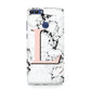 Personalised Coral Heart Initialled Marble Huawei P Smart Case