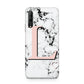 Personalised Coral Heart Initialled Marble Huawei P Smart Pro 2019