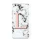Personalised Coral Heart Initialled Marble Huawei P10 Phone Case