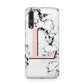 Personalised Coral Heart Initialled Marble Huawei P20 Pro Phone Case
