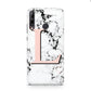 Personalised Coral Heart Initialled Marble Huawei P40 Lite E Phone Case