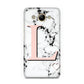 Personalised Coral Heart Initialled Marble Huawei Y3 2017