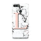 Personalised Coral Heart Initialled Marble Huawei Y9 2018
