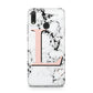 Personalised Coral Heart Initialled Marble Huawei Y9 2019