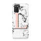 Personalised Coral Heart Initialled Marble Samsung A02s Case