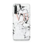 Personalised Coral Initials Heart Marble Huawei P Smart Pro 2019