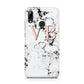 Personalised Coral Initials Heart Marble Huawei Y7 2019