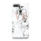 Personalised Coral Initials Heart Marble Huawei Y9 2018