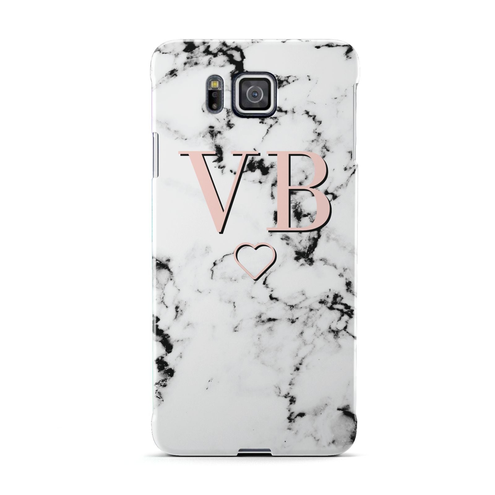 Personalised Coral Initials Heart Marble Samsung Galaxy Alpha Case