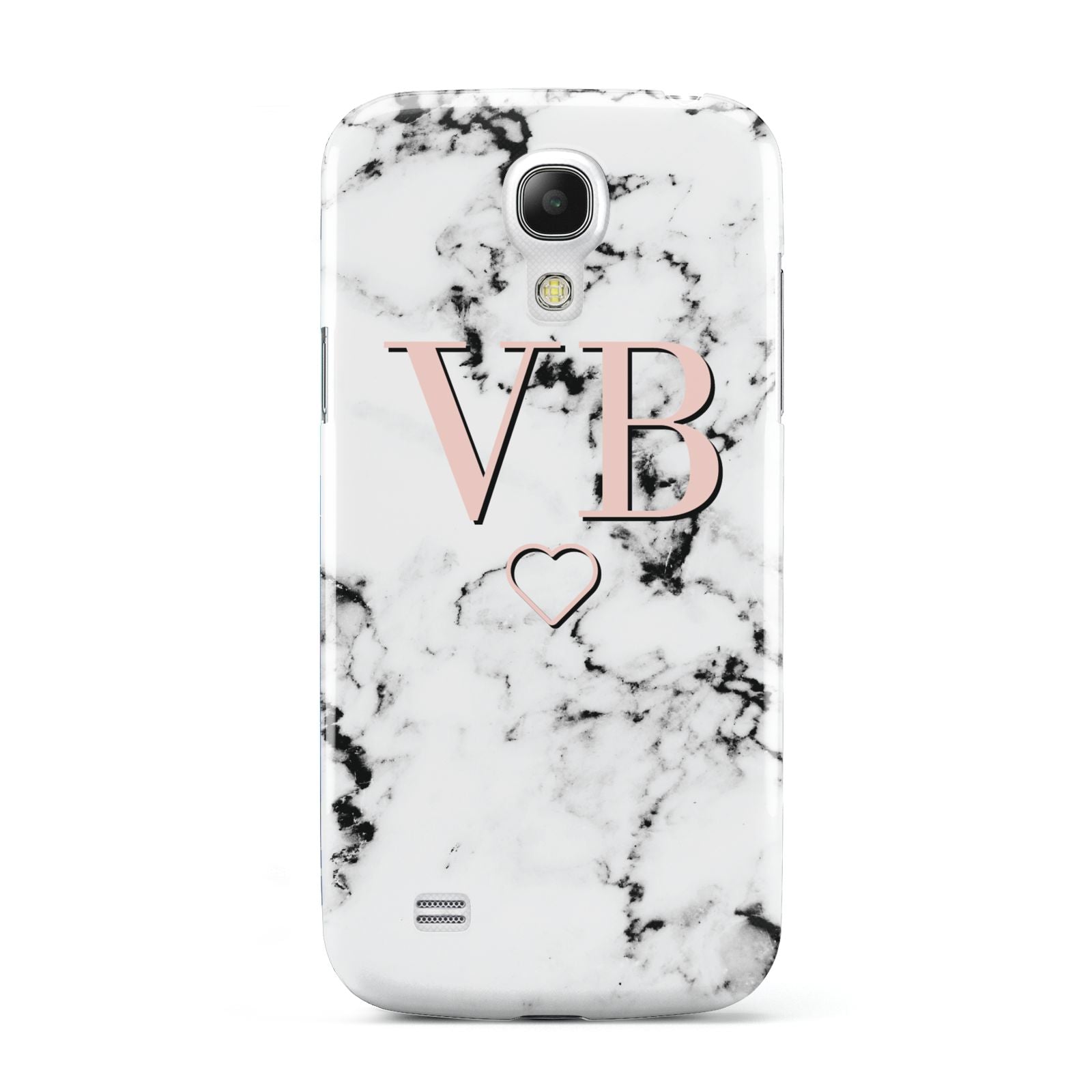 Personalised Coral Initials Heart Marble Samsung Galaxy S4 Mini Case