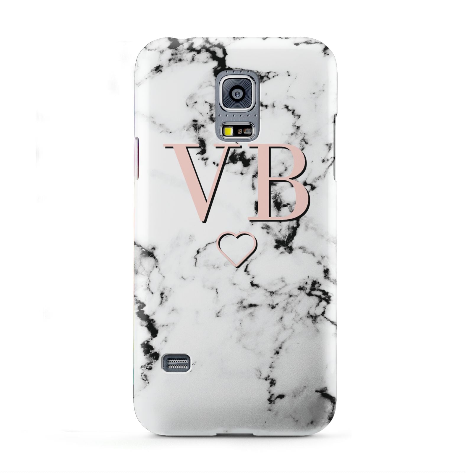 Personalised Coral Initials Heart Marble Samsung Galaxy S5 Mini Case