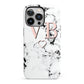 Personalised Coral Initials Heart Marble iPhone 13 Pro Full Wrap 3D Tough Case